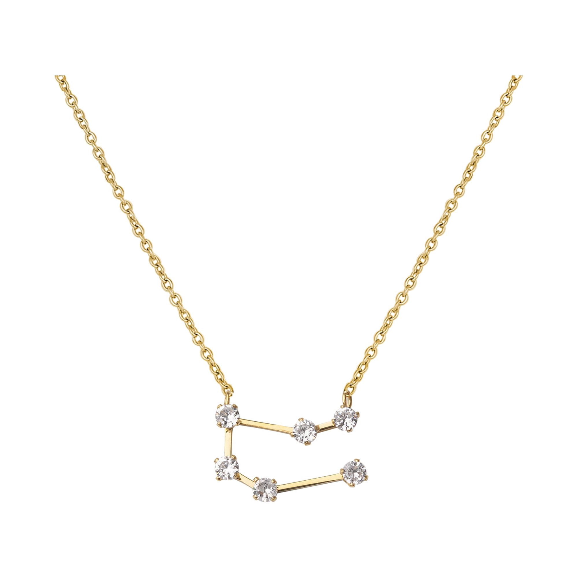 Anavia Zodiac Necklace Birthday Gifts for Girlfriend - Stainless Steel Zodiac Constellation Crystal Necklace - Zodiac Dainty Jewelry for Women [Gold, Gemini]