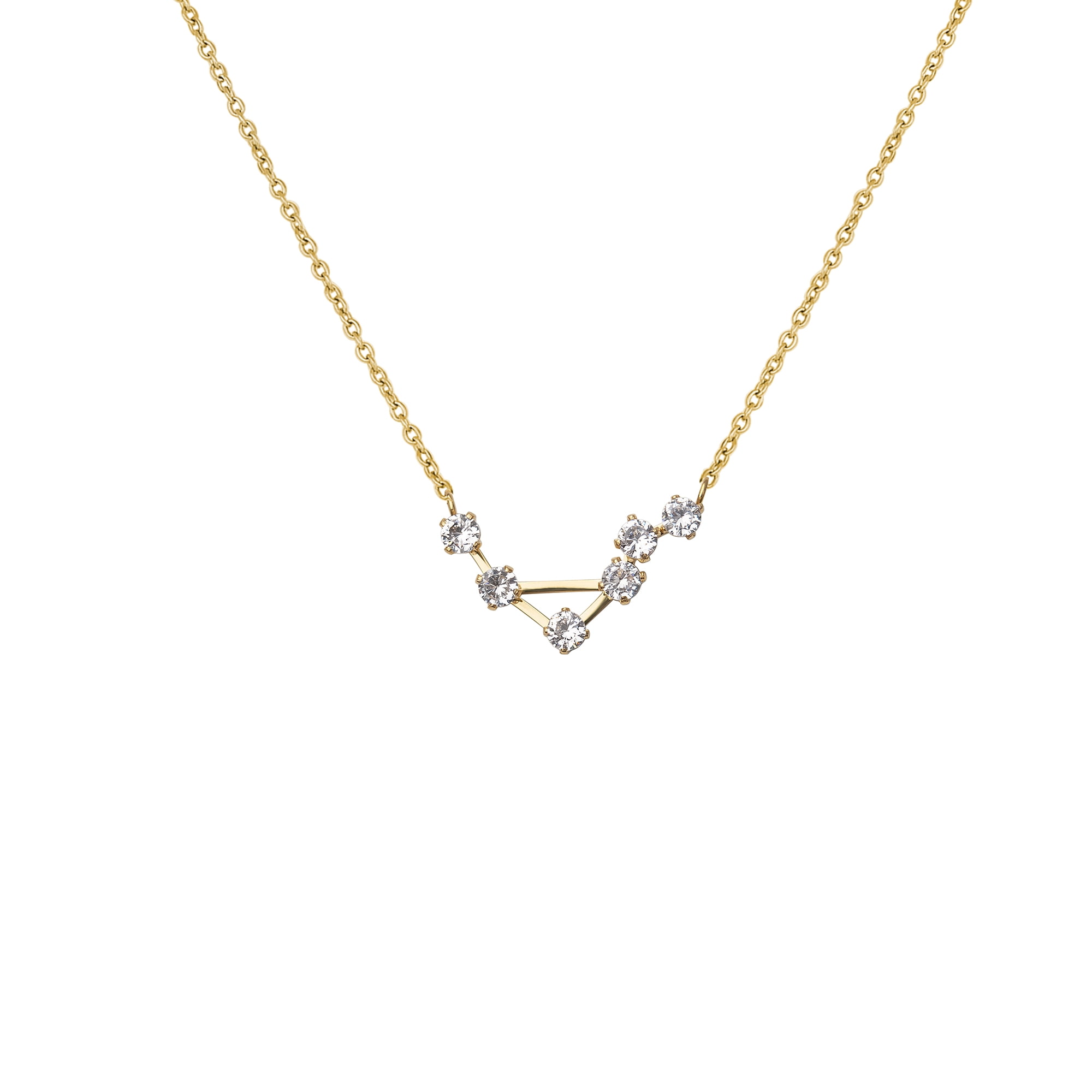 Anavia Zodiac Necklace Birthday Gifts for Girlfriend - Stainless Steel Zodiac Constellation Crystal Necklace - Zodiac Dainty Jewelry for Women [Gold, Libra]