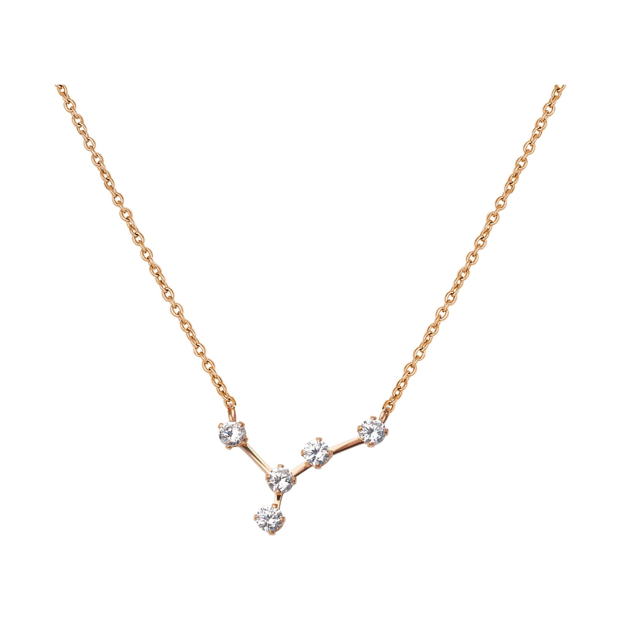 Anavia Zodiac Necklace Birthday Gifts for Girlfriend - Stainless Steel Zodiac Constellation Crystal Necklace - Zodiac Dainty Jewelry for Women [Rose Gold, Cancer]