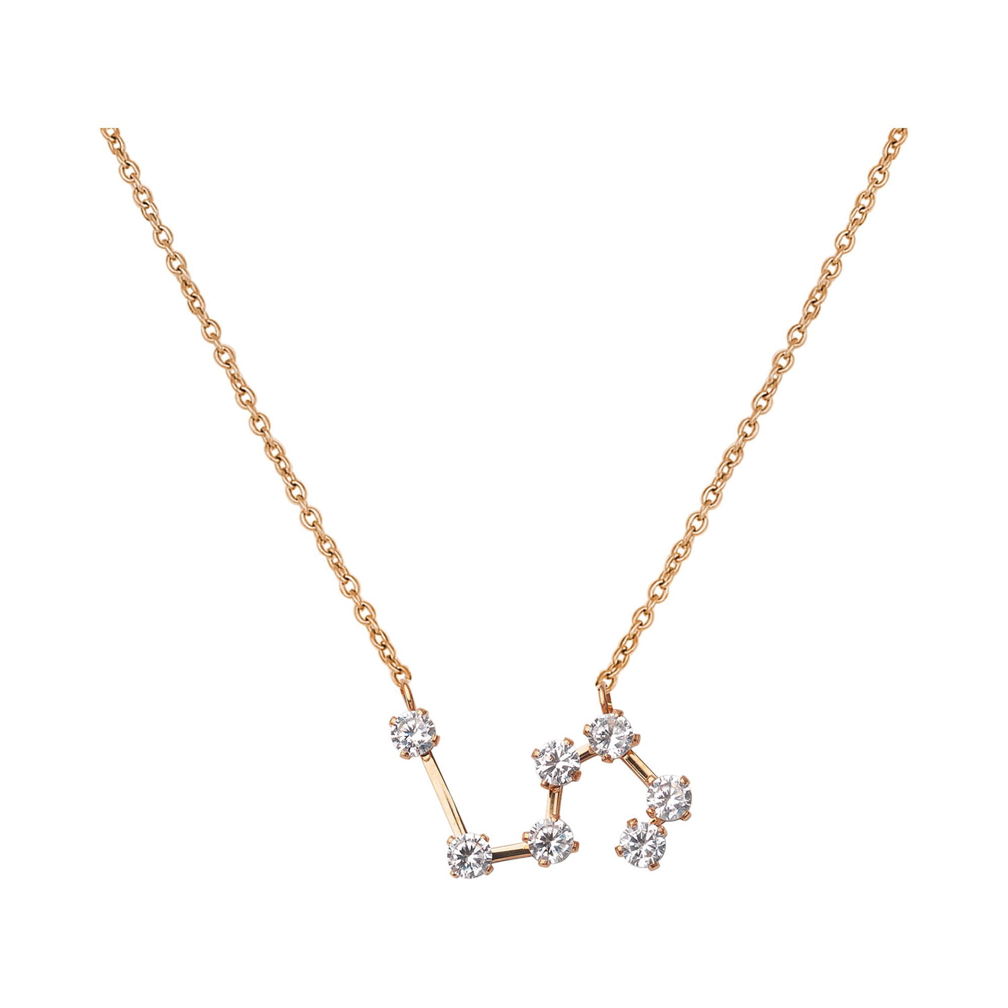 Anavia Zodiac Necklace Birthday Gifts for Girlfriend - Stainless Steel Zodiac Constellation Crystal Necklace - Zodiac Dainty Jewelry for Women [Rose Gold, Leo]