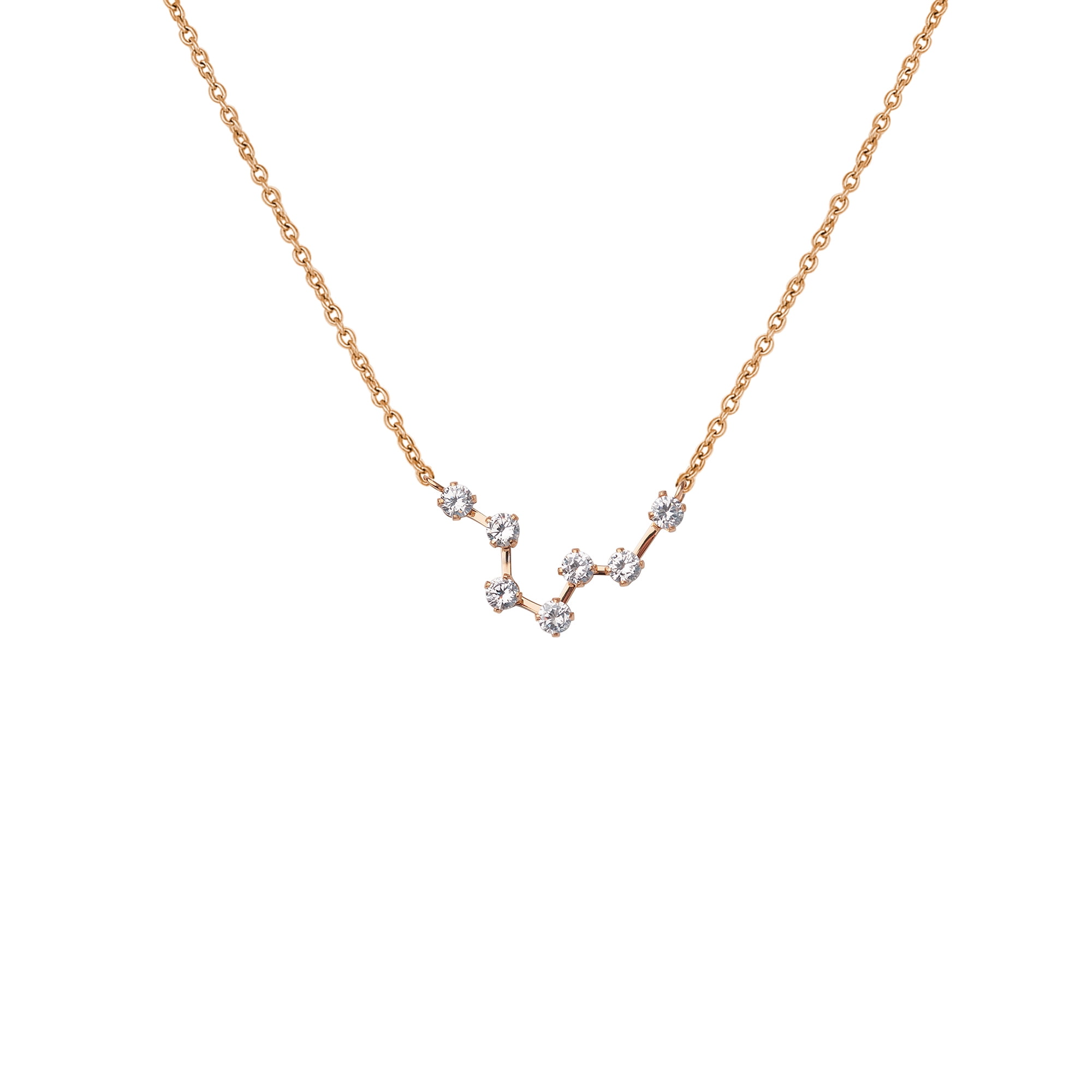 Anavia Zodiac Necklace Birthday Gifts for Girlfriend - Stainless Steel Zodiac Constellation Crystal Necklace - Zodiac Dainty Jewelry for Women [Rose Gold, Pisces]