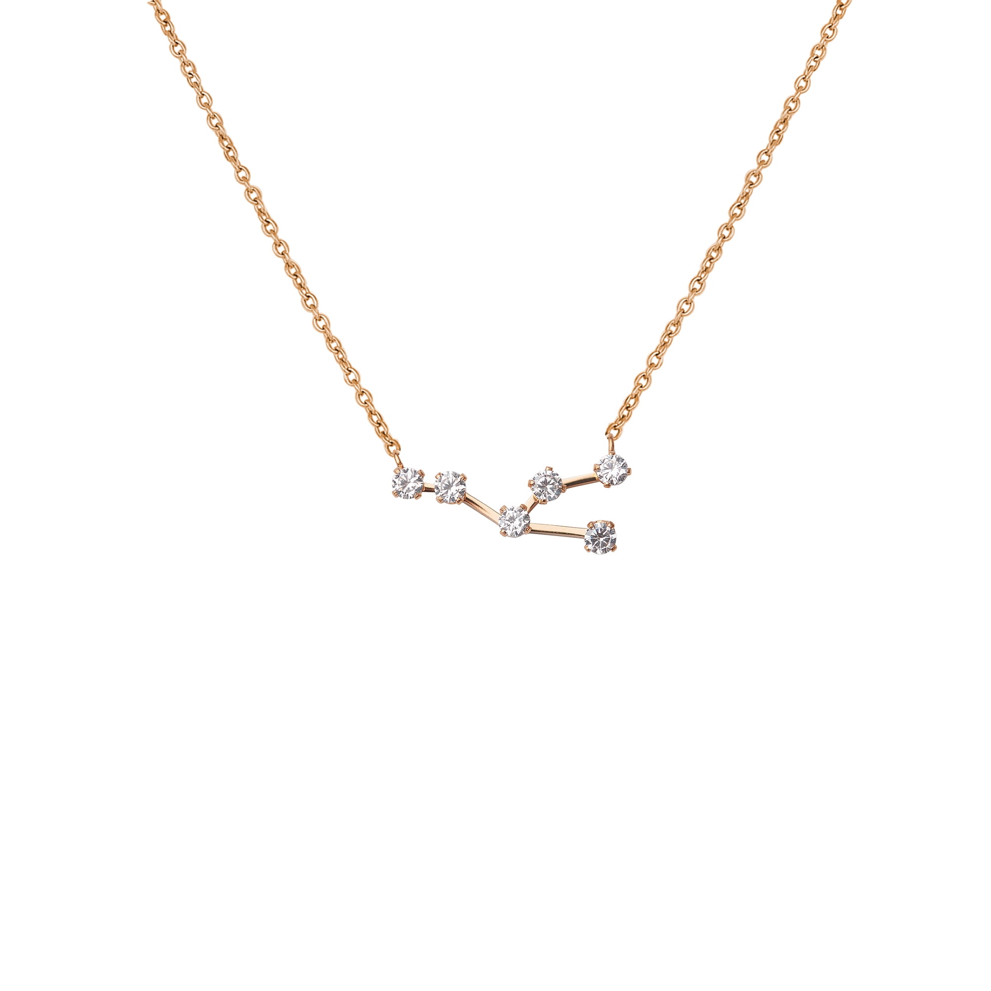 Anavia Zodiac Necklace Birthday Gifts for Girlfriend - Stainless Steel Zodiac Constellation Crystal Necklace - Zodiac Dainty Jewelry for Women [Rose Gold, Taurus]