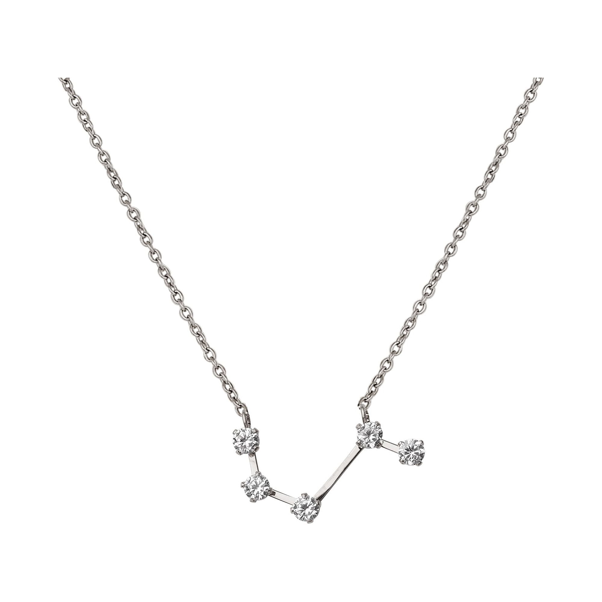 Anavia Zodiac Necklace Birthday Gifts for Girlfriend - Stainless Steel Zodiac Constellation Crystal Necklace - Zodiac Dainty Jewelry for Women [Silver, Aries]