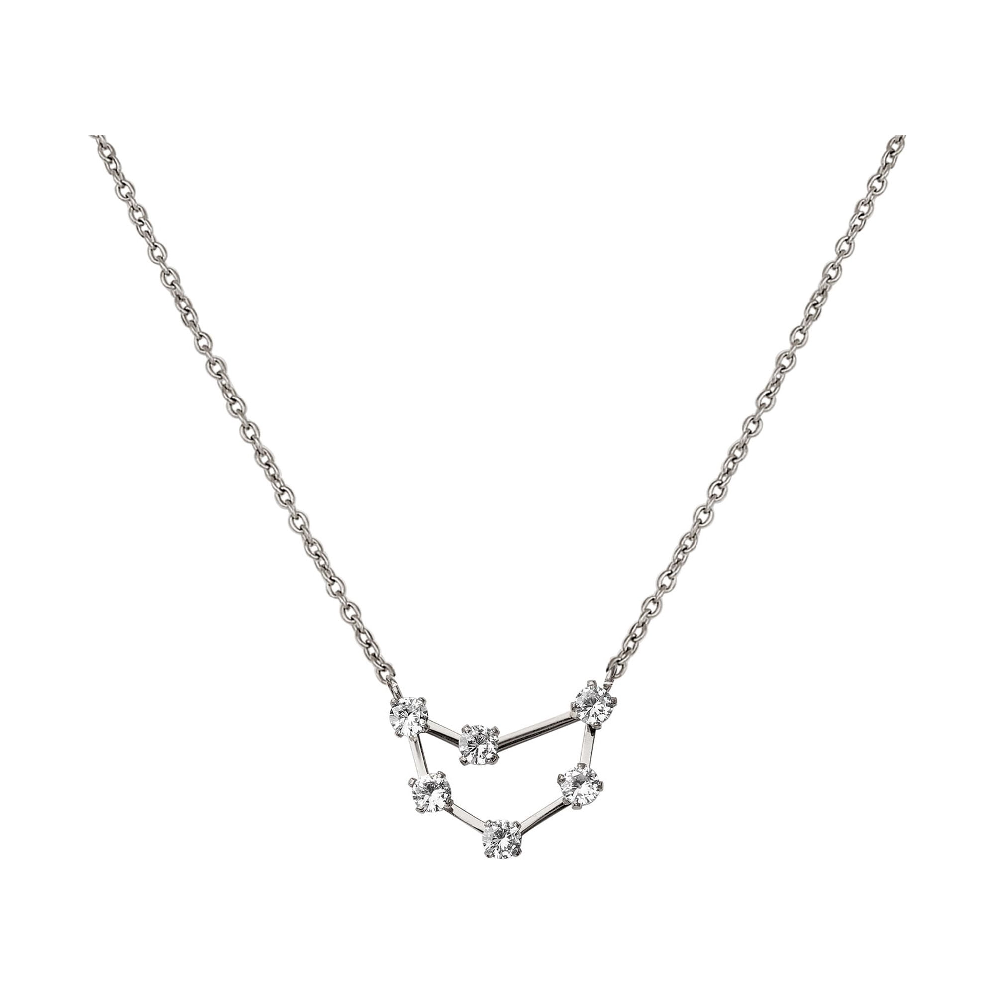 Anavia Zodiac Necklace Birthday Gifts for Girlfriend - Stainless Steel Zodiac Constellation Crystal Necklace - Zodiac Dainty Jewelry for Women [Silver, Capricorn]