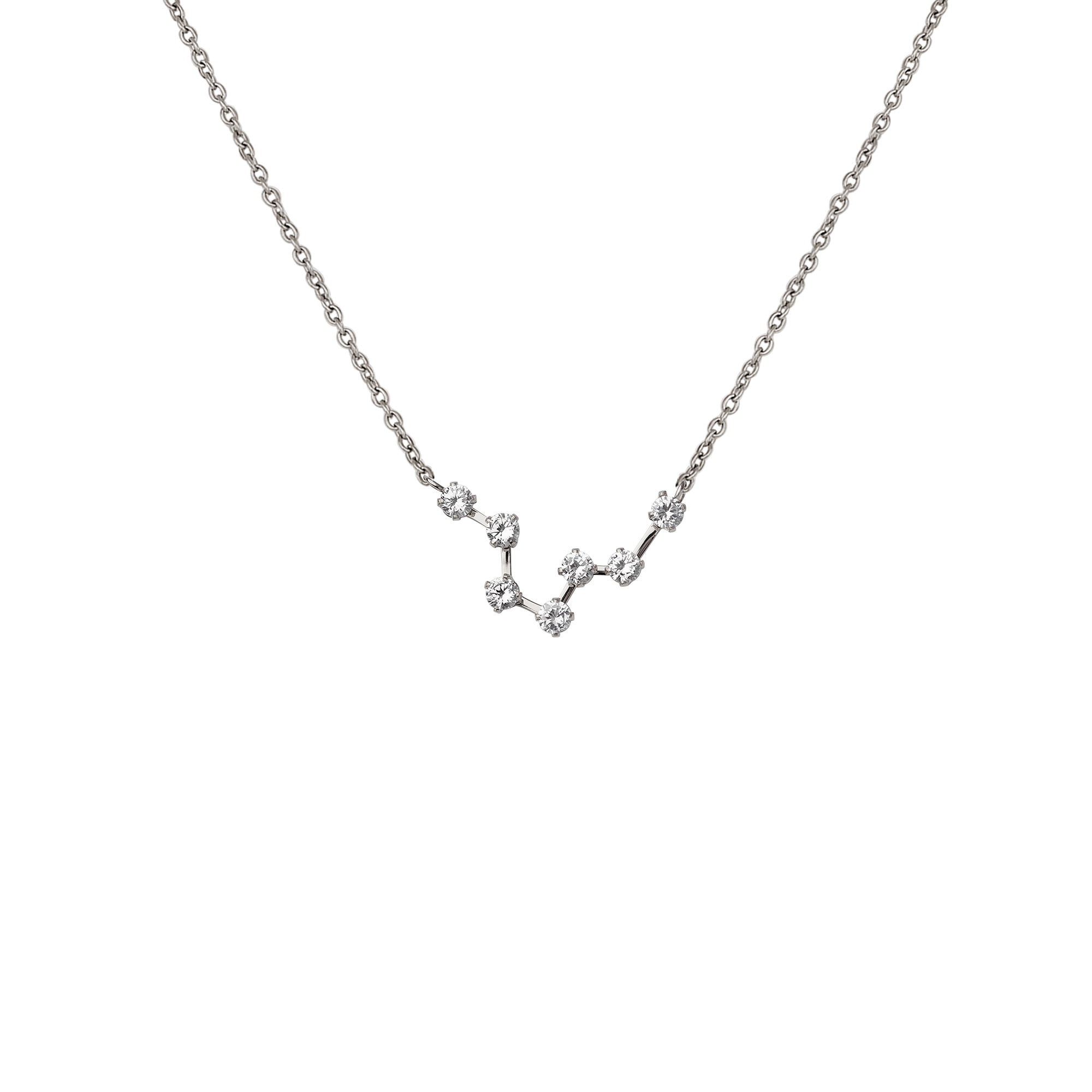 Anavia Zodiac Necklace Birthday Gifts for Girlfriend - Stainless Steel Zodiac Constellation Crystal Necklace - Zodiac Dainty Jewelry for Women [Silver, Pisces]