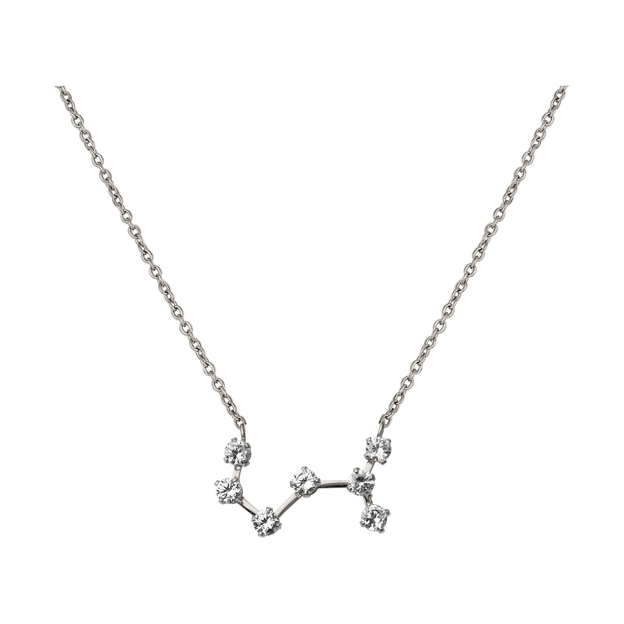 Anavia Zodiac Necklace Birthday Gifts for Girlfriend - Stainless Steel Zodiac Constellation Crystal Necklace - Zodiac Dainty Jewelry for Women [Silver, Scorpio]