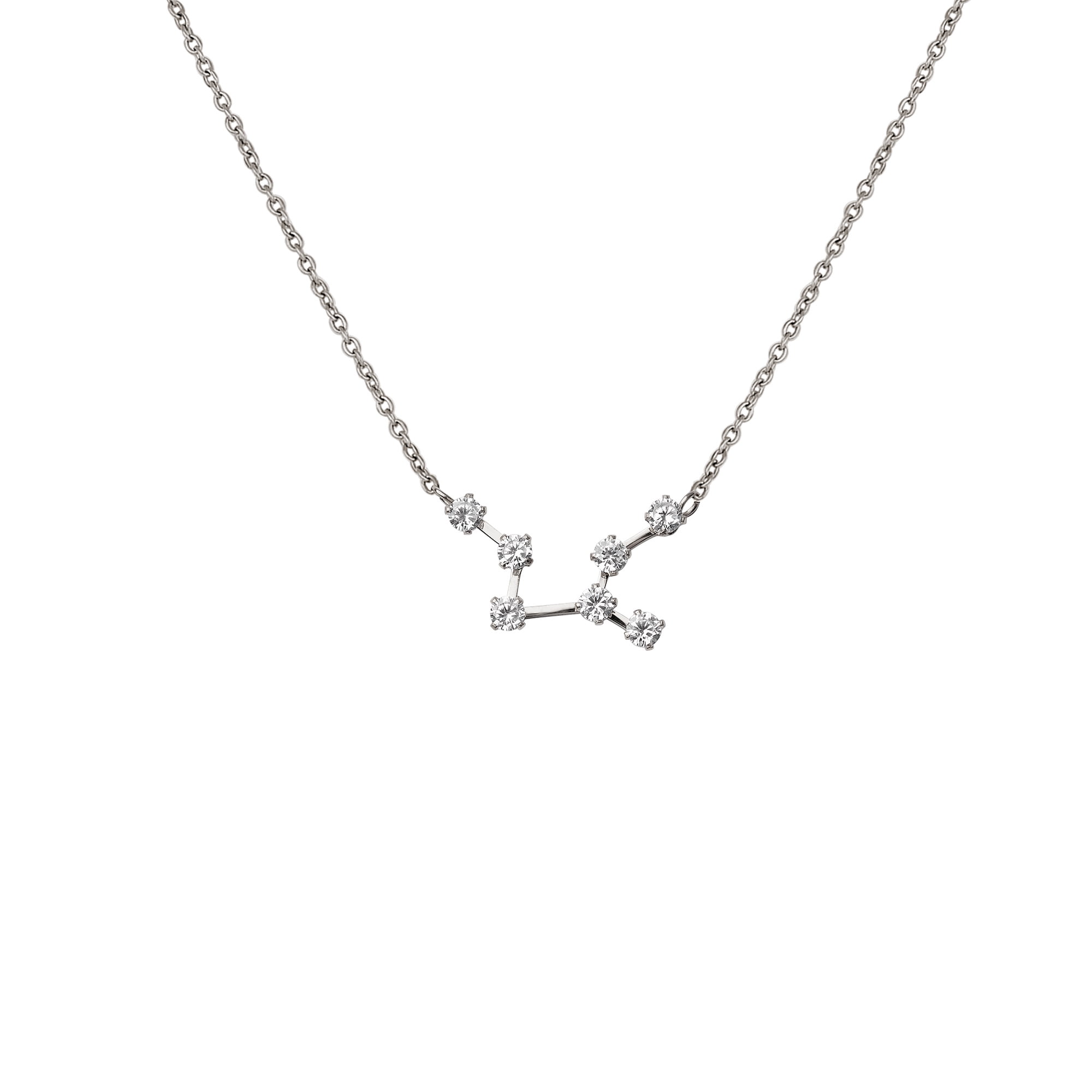 Anavia Zodiac Necklace Birthday Gifts for Girlfriend - Stainless Steel Zodiac Constellation Crystal Necklace - Zodiac Dainty Jewelry for Women [Silver, Virgo]