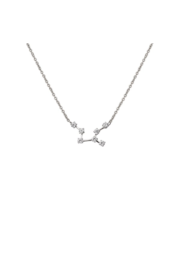 Zodiac Necklace Birthday Gifts for Girlfriend - Stainless Steel Zodiac Constellation Crystal Necklace - Zodiac Dainty Jewelry for Women [Silver, Virgo]