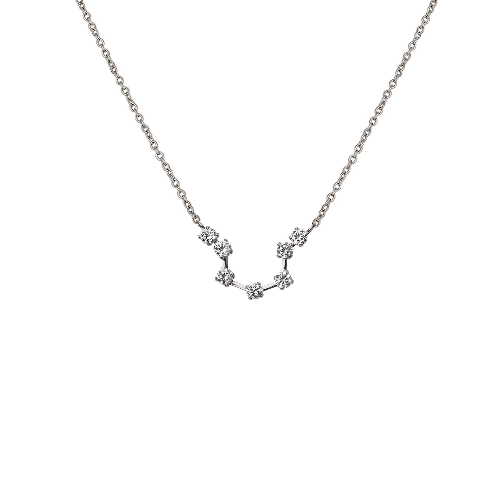 Anavia Zodiac Necklace Birthday Gifts for Girlfriend - Stainless Steel Zodiac Constellation Crystal Necklace - Zodiac Dainty Jewelry for Women / Valentines Day Gift [Silver, Aquarius]