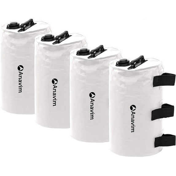 Anavim Canopy Water Weights Bags Great for Canopies, Tripods, Speaker Stands, Tents, Tailgating & More White, 4 Pack