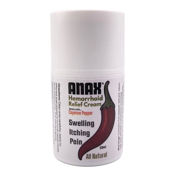 Anax Hemorrhoid Cream for Itching and Pain Relief, 2 fl oz