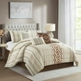 thumbnail image 1 of Anaya 7 Piece Embroidered Comforter Set in Beige/Ivory by Nanshing, Queen, 1 of 5