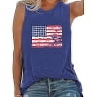 Anbech 4th of July Women's Tank Tops Graphic USA Flag Sleeveless Tees Summer Casual Cami Shirts