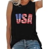 Anbech 4th of July Women's Tank Tops Graphic USA Flag Sleeveless Tees Summer Casual Cami Shirts