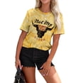 thumbnail image 1 of Anbech 80s RODEO Tie-dye T-Shirt for Women Vintage Not My First RODEO Graphic Western Cowboy Short Sleeve Tee Tops with Crew Neck, 1 of 4