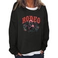thumbnail image 1 of Anbech 80s Rodeo Sweatshirt for Women Retro Western Cowboy Long Sleeve Tee Shirts with Round Neck, 1 of 2