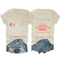 thumbnail image 1 of XCHQRTI Be Kind Shirt Women's Front and Back Printing Kindness Shirt Graphic Casual Inspirational Tee Tops, 1 of 2