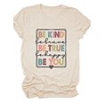 thumbnail image 1 of Anbech Be Kind Women Shirt Letter Graphic Tshirt Inspirational Summer Top Short Sleeve Letter Print Shirt, 1 of 3