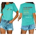 thumbnail image 1 of Anbech Be Kind Women Shirt Printed Back and Forth Letter Graphic Tshirt Inspirational Summer Top Short Sleeve Letter Print Shirt, 1 of 7