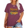 thumbnail image 1 of Anbech Blessed Grandma Plus Size T-Shirts for Women Graphic Sunflower Print Oversize Short Sleeves T-Shirt with Round Neck, 1 of 9