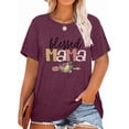 thumbnail image 1 of Anbech Blessed Mama Plus Size T-Shirts for Women Mother's Day Graphic Blessed Mama Oversize Short Sleeves T-Shirt with Round Neck, 1 of 4