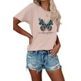 thumbnail image 1 of Anbech Butterfly Shirts for Women Moon Print Graphic Short Sleeve Tees Tops, 1 of 4