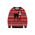 thumbnail image 1 of Anbech Cartoon 3D Print Tshirt Couple Merry Christmas Ugly Sweatshirt Long sleeve Graphic Women Men Pullover Xmas Shirt, 1 of 2
