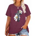 thumbnail image 1 of Anbech Christian Shirts Women Faith T Shirts Plus Size Graphic Shirts Oversized Short Sleeve Loose Tee, 1 of 5