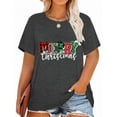 thumbnail image 1 of XCHQRTI Christmas Tree Shirt for Women Plus Size Tshirt Short Sleeve Graphic Top, 1 of 10