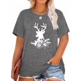 thumbnail image 1 of XCHQRTI Christmas Tree Shirt for Women Plus Size Tshirt Short Sleeve Graphic Top, 1 of 11