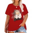 thumbnail image 1 of XCHQRTI Christmas Tree Shirt for Women Plus Size Tshirt Short Sleeve Graphic Top, 1 of 10