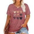 thumbnail image 1 of Anbech Cute Heart T-Shirts for Women Plus Size Graphic LOVE Short Sleeves Tees, 1 of 8
