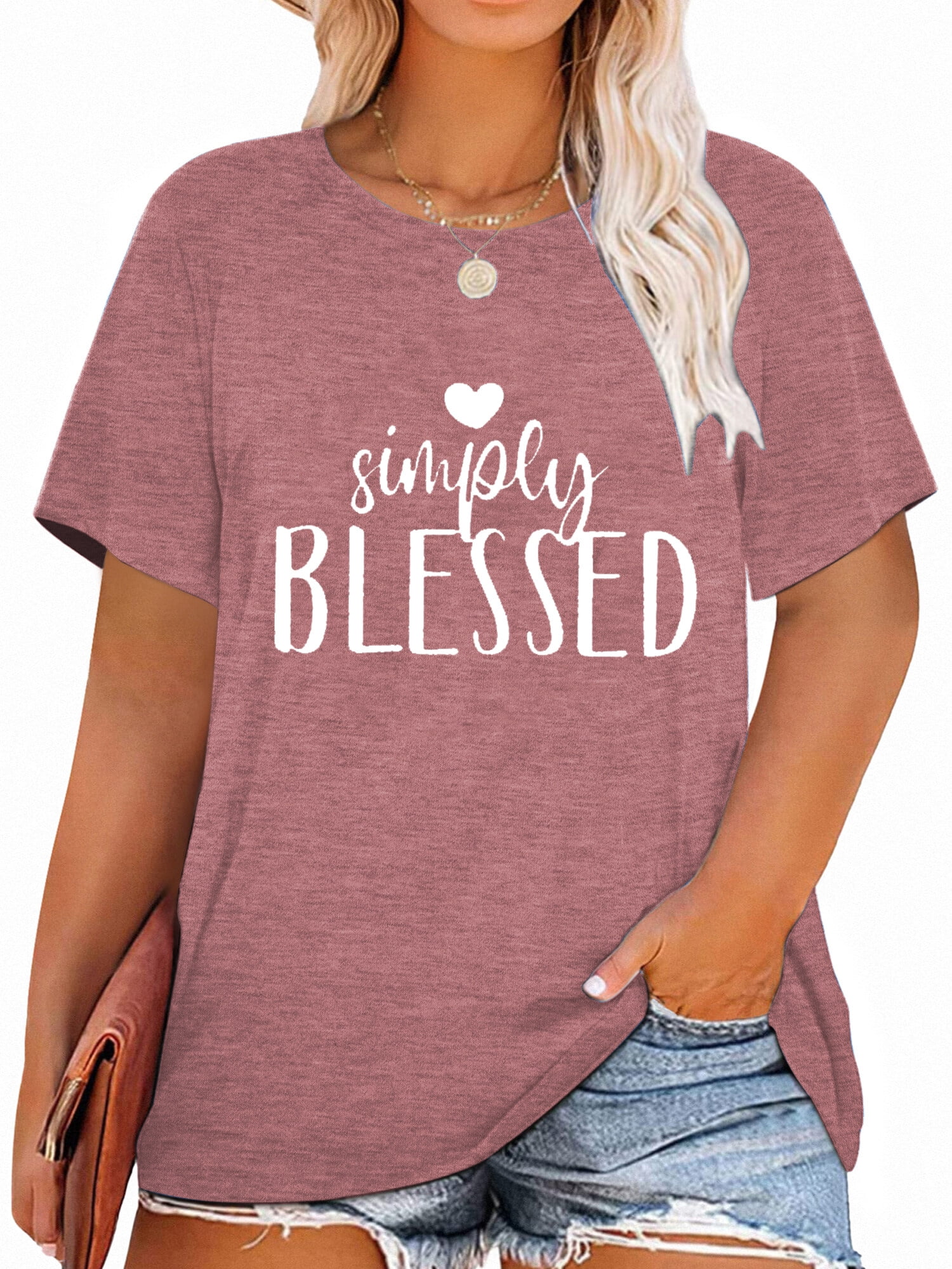 Anbech Faith Shirts for Women Plus Size Graphic Tees Oversized Athletic ...
