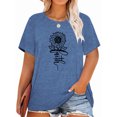 thumbnail image 1 of Anbech Faith Sunflower Plus Size T-Shirts for Women Graphic Sunflower with Faith Print Oversize Short Sleeves T-Shirt with Round Neck, 1 of 4