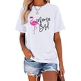 thumbnail image 1 of Anbech Flamingo T-Shirt for Women Graphic Mama Bird Printed Short Sleeve Tee Tops with Crew Neck, 1 of 4