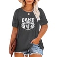 thumbnail image 1 of Anbech Football Women Shirt Plus Size Short Sleeve Tshirt Graphic Game Day Funny Crewneck Top, 1 of 2