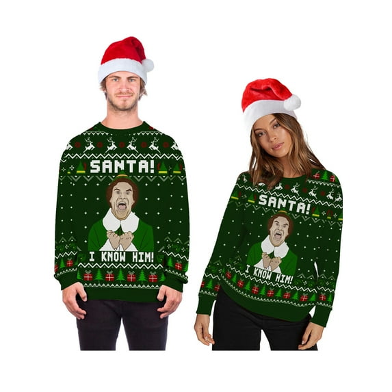 Anbech Funny Shirt for Unisex Christmas Ugly Sweatshirt Crewneck 3D Printed Pullover Long Sleeve Cute Graphic Xmas Top