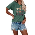 thumbnail image 1 of Anbech Heart Printed T-Shirt for Women Casual Colorful Graphic Hearts Tees Junior Girls Short Sleeve Tee Tops with Crew Neck, 1 of 10