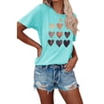 thumbnail image 1 of Anbech Heart Printed T-Shirt for Women Casual Colorful Graphic Hearts Tees Junior Girls Short Sleeve Tee Tops with Crew Neck, 1 of 10
