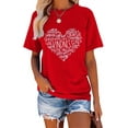thumbnail image 1 of Anbech Heart Printed T-Shirt for Women Casual Graphic Junior Girls Short Sleeve Tee Tops with Crew Neck, 1 of 12