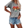 thumbnail image 1 of Anbech Heart Printed T-Shirt for Women Casual Graphic Junior Girls Short Sleeve Tee Tops with Crew Neck, 1 of 10
