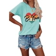 thumbnail image 1 of Anbech Heart Printed T-Shirt for Women Casual Graphic Junior Girls Short Sleeve Tee Tops with Crew Neck, 1 of 10
