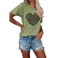 thumbnail image 1 of Anbech Heart Printed T-Shirt for Women Cute Graphic Junior Girls Short Sleeve Tee Tops with Crew Neck, 1 of 3