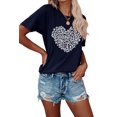 thumbnail image 1 of Anbech Heart Printed T-Shirt for Women Cute Graphic Junior Girls Short Sleeve Tee Tops with Crew Neck, 1 of 3