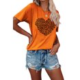 thumbnail image 1 of Anbech Heart Printed T-Shirt for Women Cute Graphic Junior Girls Short Sleeve Tee Tops with Crew Neck, 1 of 3