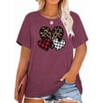 thumbnail image 1 of Anbech Love Heart Plus Size T-Shirts for Women Graphic Valentine's Day Short Sleeves Tees T-Shirt with Round Neck, 1 of 4