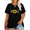thumbnail image 1 of Anbech MOM Sunflower Plus Size T-Shirts for Women Graphic Sunflower Print Oversize Short Sleeves T-Shirt with Round Neck, 1 of 9