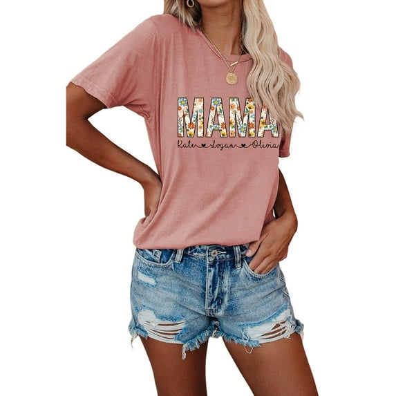 Anbech MamMa Kate Shirt for Womens Graphic Tshirts Short Sleeve Mother's Day Causal Summer Tops