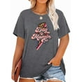 thumbnail image 1 of Anbech Mother's Day Plus Size T-Shirts for Women Graphic Dog Mama Lightning Print Oversize Short Sleeves T-Shirt with Round Neck, 1 of 4