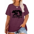 thumbnail image 1 of Anbech Mother's Day Plus Size T-Shirts for Women Graphic Mama Bear Print Oversize Short Sleeves T-Shirt with Round Neck, 1 of 4